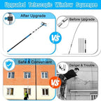 30FT Reach Window Squeegee Kit with Extension Pole, 2-in-1 Professional Washer for High Windows, 5-24FT Adjustable Reach, Rotatable Head for Indoor & Outdoor Use, Streak-Free Cleaning Tool for Home - Image 6
