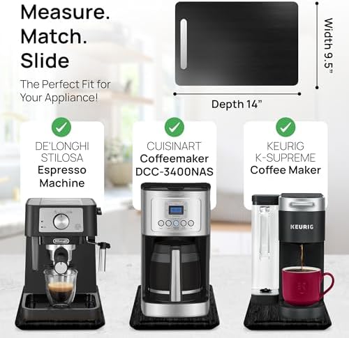 Ibyx Appliance Slider, Sliding Tray for Coffee Maker, 9.5x14 in, Black - Image 5