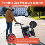 4400PSI Gas Pressure Washer with Hose Reel, One-Button Start 420cc 15HP 4-Cycle Engine, 4.0 GPM Heavy Duty Power Washer with 50FT 3/8" Hose, Spray Gun & Wand, 5 Quick Connect Nozzles - Image 6