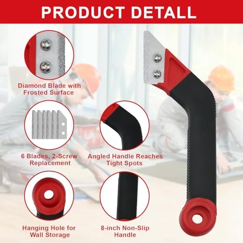 23 Pack Grout Removal Tool Kit, 2 Tile Grout Saws with 6 Extra Blades, 2 Hand Grout Saw and 7 Cleaning Blades, Caulk Remover for Bath Shower, Ideal for Floor Tile Grout Cleaning - Image 3