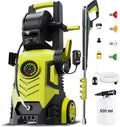 5000 Max Pressure Washer with Adj-8-Level Touch Screen, 34" Tall Power Washer, 35ft Power Cord w/GFCI, Inlet Hose&Filter&500mlFoam Cannon for Cars/Fences/Driveways/Home Cleaning，Yellow by FOTING-Makeyourwaterrefreshed