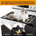 Multi-Design Stove Top Cover for Glass/Electric Stoves - 3-in-1 Heat-Resistant Protector Mat, Non-Slip Drying Rack 28"x20" (Butterfly-Flower) - Image 4