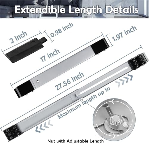 6 PCS Extendable Furniture Appliances Rollers, Mover Tools for Moving, Grey - Image 3