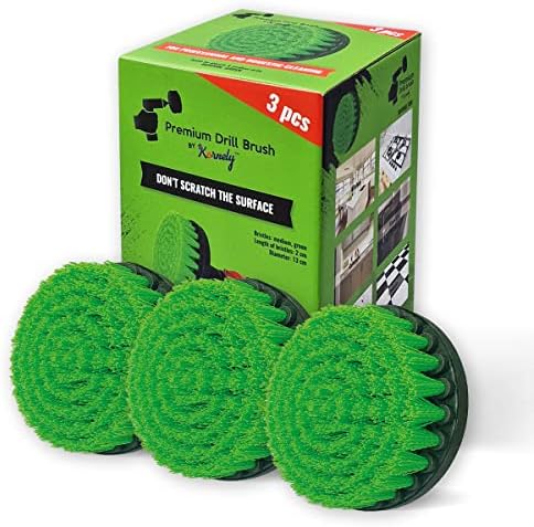 Premium Drill Brush Professional – Medium-Stiff 5 in Green Set of 3 | Scratch-Free Kitchen Cleaning Brush for Ovens, Hobs, Worktops, Floor Tiles, Linoleum and Greasy Cookware - Image 4