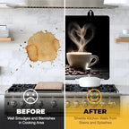 NYZE 28x20 Inch Electric Stove Top Cover - Heat Resistant Glass Flat Top Stovetop Protector Mat, Coffee Themed Dish Drying Mat & Extra Counter Space Saver for Kitchen Decor - Image 6
