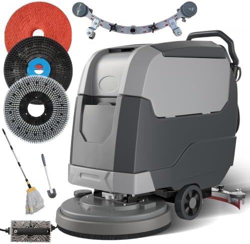 X4 22" Walk-Behind Commercial Floor Scrubber Machine, Upgrade Material by Velwoxk