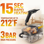 Handheld Steam Cleaner for Home & Car Detailing, 1600W Multi-Purpose Steamer, 1.69QT Large Tank Deep Cleaning Machine with 15 Accessories for Grout, Tile, Furniture - Image 2