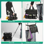 Rolling Cleaning Caddy Bag w/Detachable Trolley & Lid (Black) - Image 6