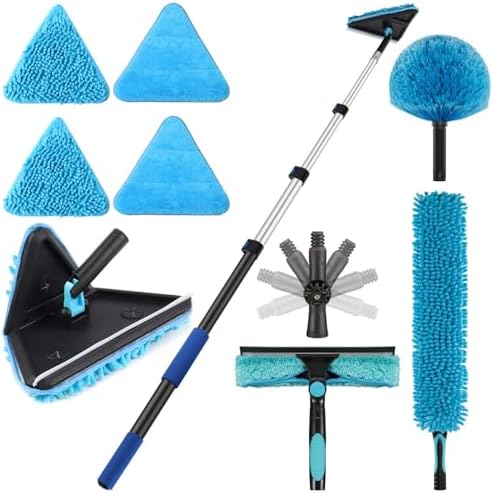 25ft Painted Wall Mop, 18ft Extension Pole, High Ceiling Cleaning Tool by CXU