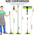 2 in 1 Window Squeegee Cleaner Kit Extension Pole, 152 in, Green - Image 4