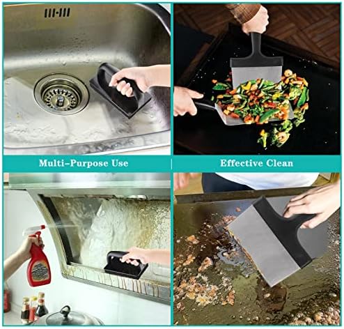 Griddle Cleaning Kit for Blackstone with 6" Grill Scraper Cleaning Brush Pad, Non Scratch Griddle Scrubber Scouring Pads for Flat Top Charcoal, Gas Grill Quickly Remove Baked-On Greases - Image 5
