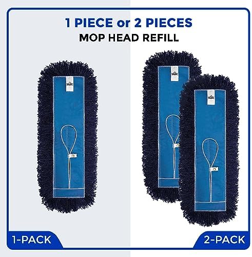 Nine Forty 18-Inch Premium Nylon Dust Mop Replacement Head - Heavy Duty Mop Head Refill for Industrial, Commercial, and Residential Cleaning - Dry Floor Duster for Hardwood Surfaces - Blue (1-Pack) - Image 7