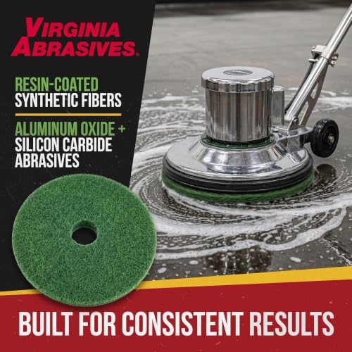 Green Floor Maintenance Pads, Deep Cleaning & Light Stripping, 17" - 5 Pack - Image 3