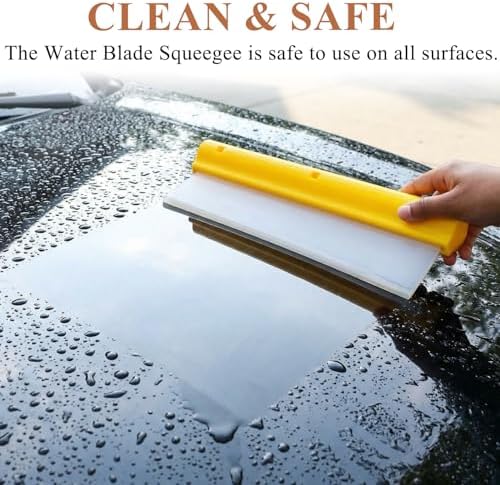 12" Silicone Car Squeegee, T-Bar Water Blade for Drying (Yellow) - Image 5