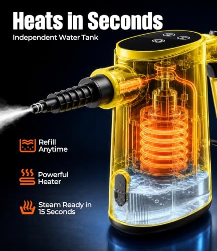 Handheld Steam Cleaner, 3S Fast Heat, 650mL Water Tank, Adjustable Steam - Image 3
