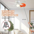 CALBEAU Ceiling Fan Cleaner Duster Kit with 60" Extension Pole, 14 PCS - Image 2