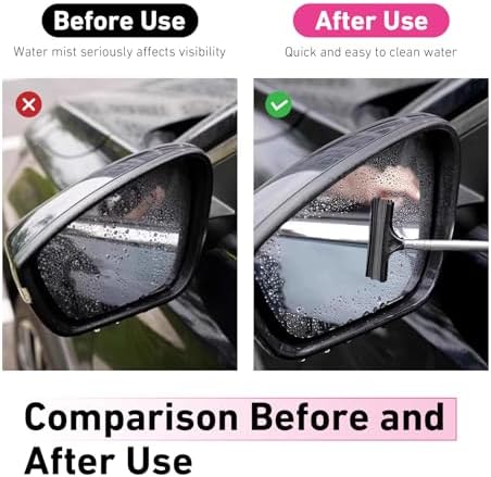 CouTun Car Side Mirror Squeegee, Retractable Car Rearview Mirror Wiper, 38.6in Long Handle Auto Glass Cleaning Tool, Multi-Functional Portable Side Mirror Wiper (Black) - Image 7