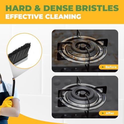 KMOSENIA Crevice Cleaning Brush, 3 Pack Hard Bristle Grout Brush - Image 5