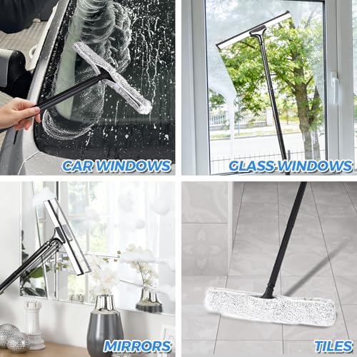 Tiiyee 2 in 1 Window Squeegee, Shower Squeegee for Glass Doors Floor Wiper - Image 3