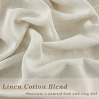 Natural Linen Curtains 86 Inches Long 2 Panels Rod Pocket Hook Belt - Image 3