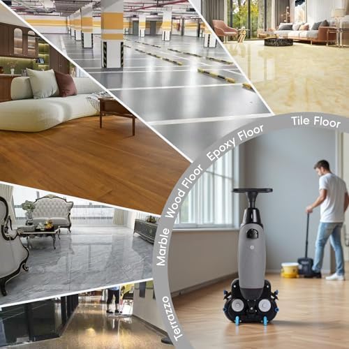 Commercial Electric Floor Scrubber Tile Polisher, Carpet Extractor Power Scrub Brush, Imop. 360°Rotating, Self-Propelled, Convenient Cordless. Fits Vinyl, Rubbermaid, Concrete, Luxury Vinyl Floor. - Image 6
