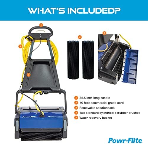 Powr-Flite Multiwash Commercial Floor Scrubber Machine, 14 Inch, PFMW14 - Image 2
