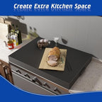 Stove Top Cover with Handles, Heavy Duty Metal Noodle Board Cooktop Cover for Gas/Electric Stove Top, (L 30" x W 22" x H 3") Large Gas Stove Protective Cover for Kitchen Space Expansion - Image 3