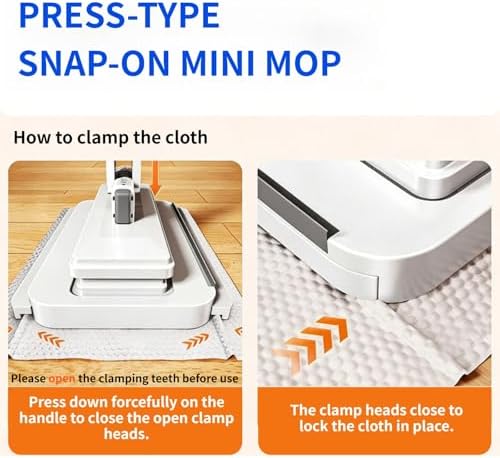 Mini-Sized Snap Mop with 10 Reusable Cloths for House Cleaning - Image 2