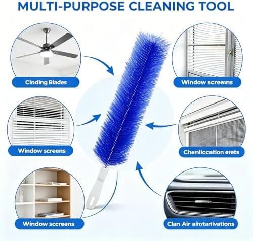 Bendable Microfiber Head,Reusable Dust Remover，Fan Cleaning Brush Washable and Reusable; Suitable for Ceiling Fan Blades, Blinds, Air Conditioner Vents, and Car Interiors (Blue-4pcs) - Image 5