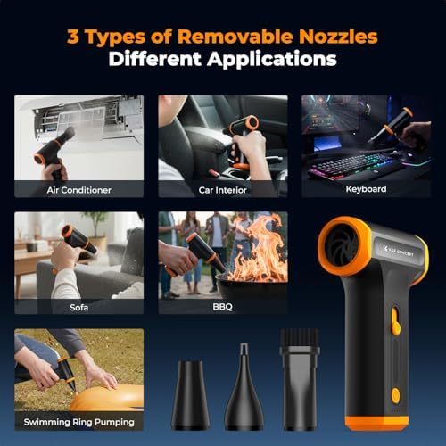 K&F CONCEPT Compressed Air Duster, 3 Gear Adjustable 5000mAH,Rechargeable - Image 2