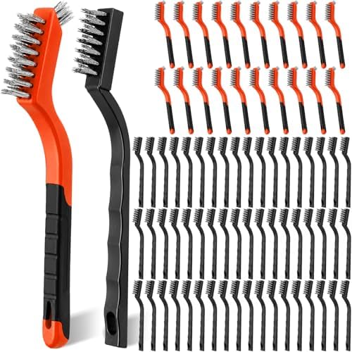 Zhehao 90 Pcs Mini Wire Brushes Set for Cleaning Rust,Double Headed Mix by Zhehao
