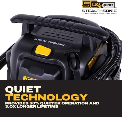 DEWALT Stealthsonic 10 Gallon 5HP Quiet Shop Vacuum Wet and Dry, DXV10P-QTA - Image 3