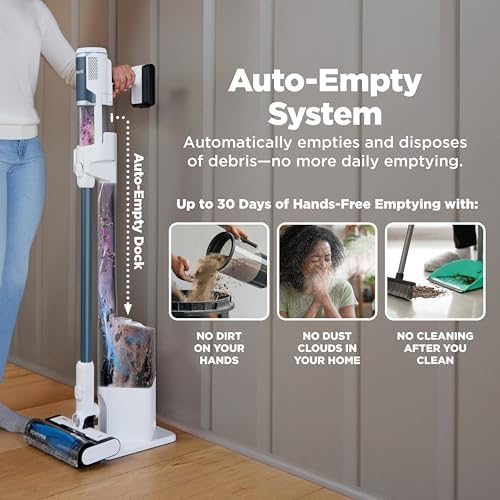 Shark Clean & Empty Cordless Stick Vacuum, White & Blue, BU3523 - Image 2