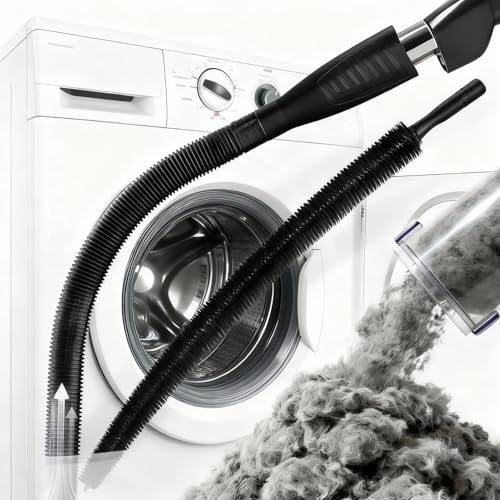 Dryer Vent Cleaner Kit - Universal Vacuum Hose Attachment & Lint Brush, Effectively Clean Clogged Dryer Ducts, Fit Most Vacuums for Dryer, Refrigerator Coils & Behind Appliances (Black) by Unknown