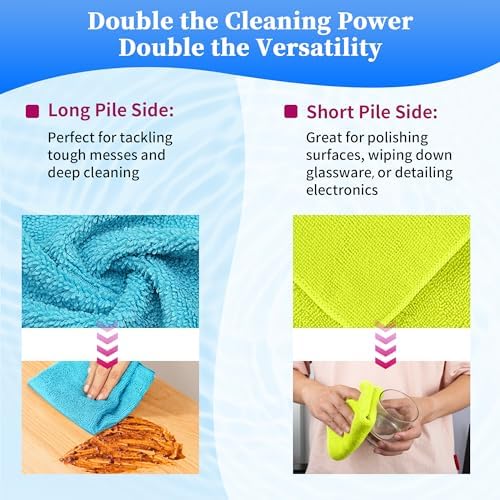 FIXSMITH Shop Towels-200 Pack, Multi-Functional Shop Rags, 12 x 16 in Microfiber Cleaning Cloth, Highly Absorbent Cleaning Rags, Cleaning Towels for Car Kitchen Home Office - Image 5
