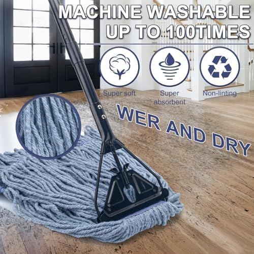 Commercial Industrial Mop for Floor Cleaning,3 Extra Large Replacement Head - Image 3
