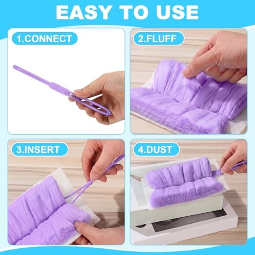 Mimorou 300 Pcs Disposable Duster Refills, Microfiber 180° Unscented - Image 4