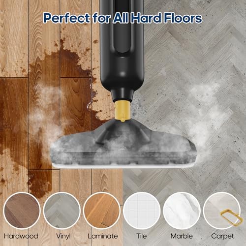 NEWBULIG Steam Mop for Hardwood/Tile/Carpet, Lightweight Steamer Cleaner for Floor Cleaning, Heats Up in 30 Seconds，16.4 FT Cord and 2 Washable Pads - Image 3