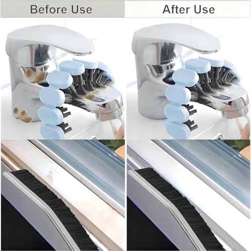Crevice Cleaning Brush Set Grout Scrub Cleaning Tools 3 Pcs Black/Blue - Image 3