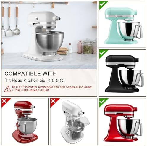 KitchenAid 4.5-5 Qt Bamboo Mixer Slider - Tilt Head Stand Mixer Appliance Mover Storage Sliding Tray (White) - Image 3