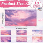 6 Pcs Fluorescent Light Covers with 60 Magnets Decorative for Classroom Ceiling Lights 4 x 2 Feet Magnetic Light Cover Filter Easy Install for Hospitals Drop Home Office Ceiling Supplies (Sunset) - Image 2