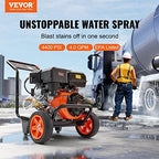 VEVOR Gas Pressure Washer, 4400 PSI 4.0 GPM, Gas Powered Pressure Washer with Copper Pump, Spray Gun and Extension Wand, 5 Quick Connect Nozzles, for Cleaning Cars, Homes, Driveways, Patios - Image 2