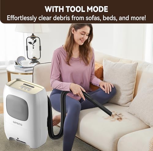 GAVASTO Pro Touchless Vacuum Automatic Dustpan - Ultra Fast & Powerful - Great for Sweeping Salon Pet Hair Food Dirt Kitchen, Canister Vacuum Cleaner Trash Can, Bagless, Auto Sensors, 1500 Watt-White - Image 4