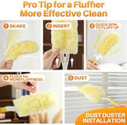 Heavy Duty Duster Refills for Swiffer Duster, 24 Count Yellow Refills with 1 Handle, Disposable Dusters for Cleaning Electronics, Furniture, Blinds - Image 4