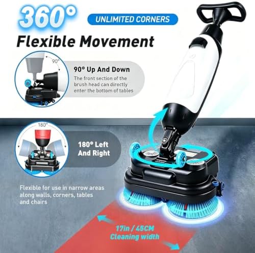 Commercial Floor Scrubber Machine, 17in Electric Buffer Polisher, - Image 3
