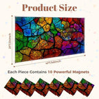 6 Pcs Fluorescent Light Covers for Ceiling Lights Multi color Colorful glowing stained glass Abstract stained glass Magnetic Decorative Shade Filters 4x2 ft for Classroom Office Hospital Decor - Image 2