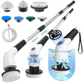 Electric Spin Scrubber, Cordless Cleaning Brush with 180 Min Runtime, 3-Speed, 7 Replaceable Brush Heads & Long Detachable Handle, LCD Display (RPM/Torque/Battery), for Bathroom, Kitchen, Tile by Unknown