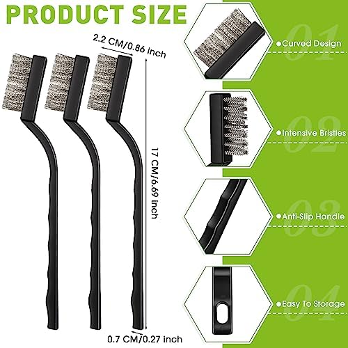 Zhehao 90 Pcs Mini Wire Brushes Set for Cleaning Rust,Solid Color - Image 2
