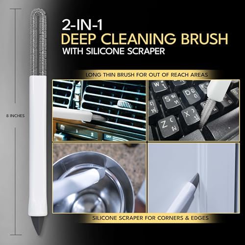 Small Cleaning Brush Set 3pcs—Crevice Brushes for Cleaning—Scrub Brushes Set with Silicone Tipped Scrub Brush—Stiff Handle Miniature Cleaning Brush for Kitchen Uensils, Tight Spaces, Tub, Shower - Image 6