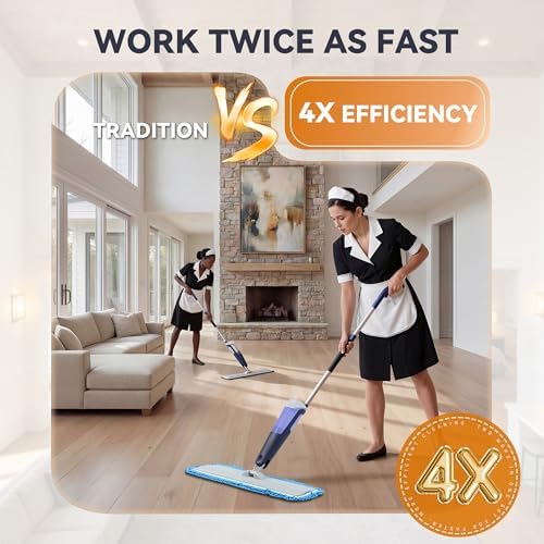 Spray Mops for Floor Cleaning, Commercial Dust Mops, Blue, 2-Pack - Image 4